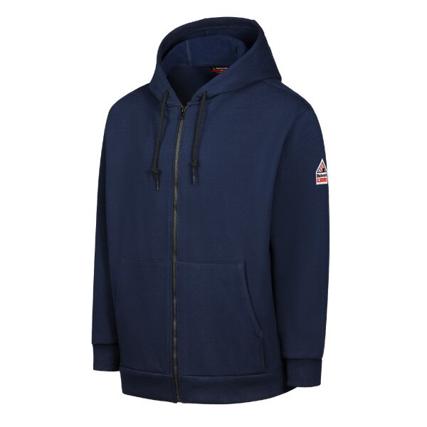 Men's Fleece FR Zip-Front Hooded Sweatshirt in Navy